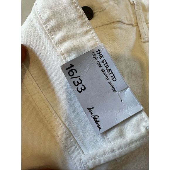 NWT Sam Edelman The Stiletto HighRise Skinny Ankle Jeans White Women’s Sz 16/33 - Picture 7 of 10